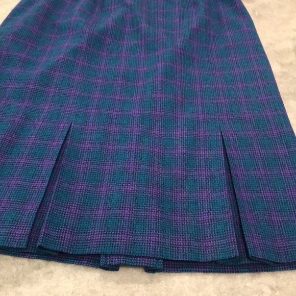 Vintage Pendleton Wool Suit Womens Size 18W Blue Plaid 2 Piece Skirt Blazer USA - Picture 13 of 16